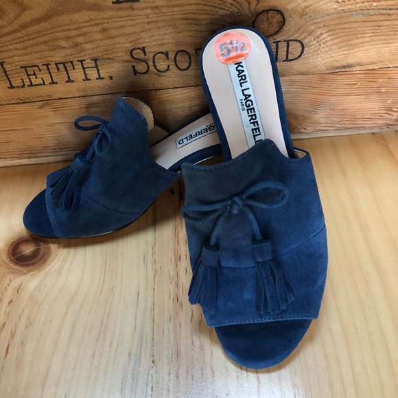 karl lagerfeld blue suede shoes